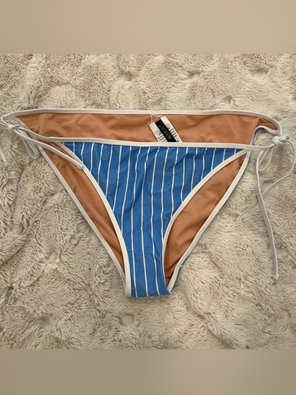 J. CREW Blue Striped Bikini Bottom - Size L